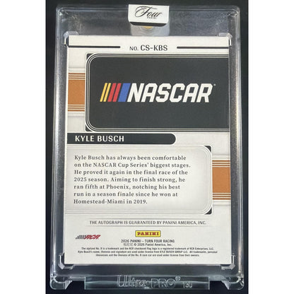 2026 Panini Turn Four Racing Kyle Busch Center Stage Signatures Purple /25