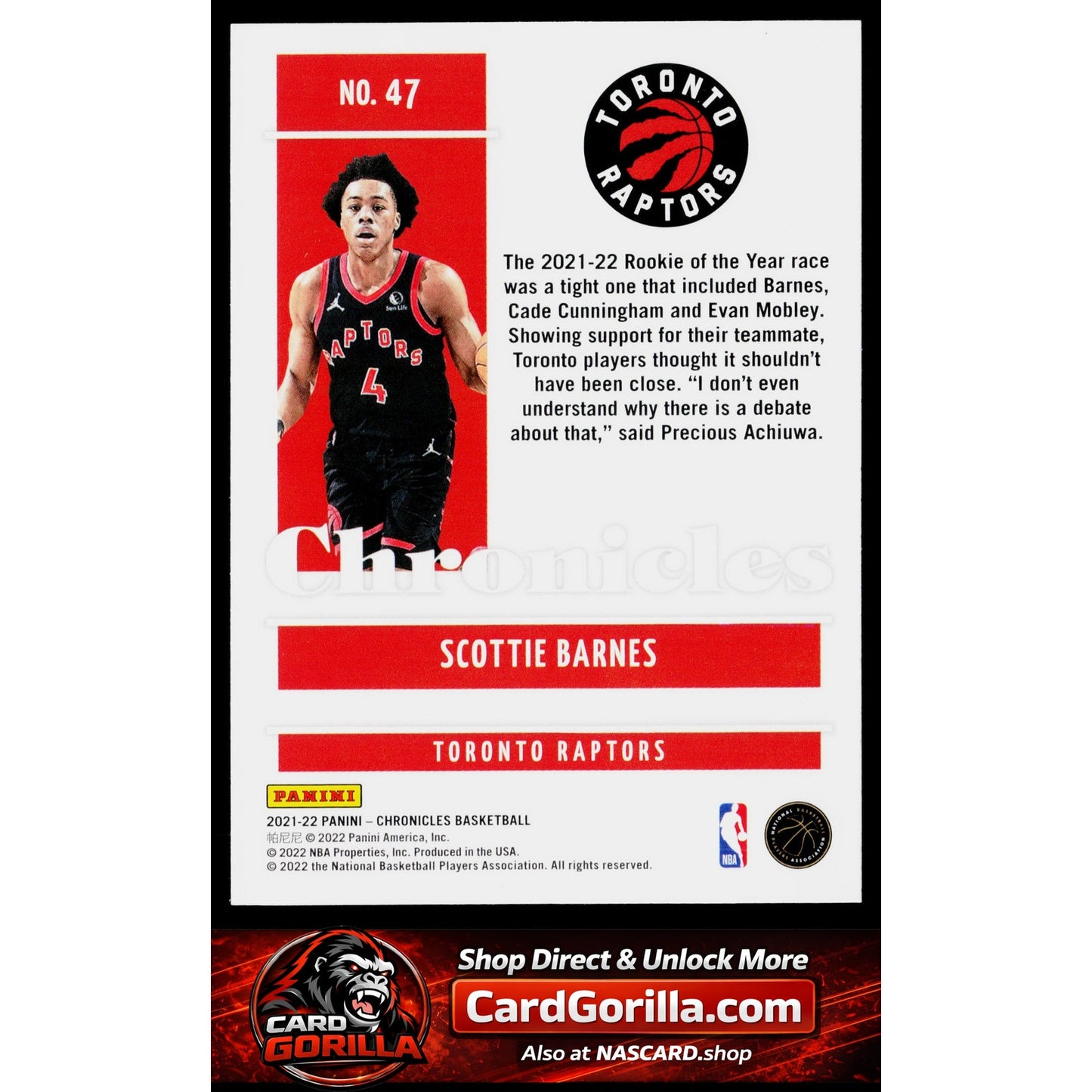 2021-22 Panini Chronicles #47 Scottie Barnes