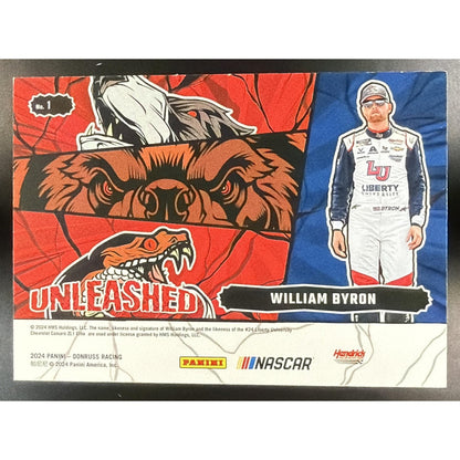 2024 Panini Donruss William Byron #1 Unleashed Red Ice 133/149