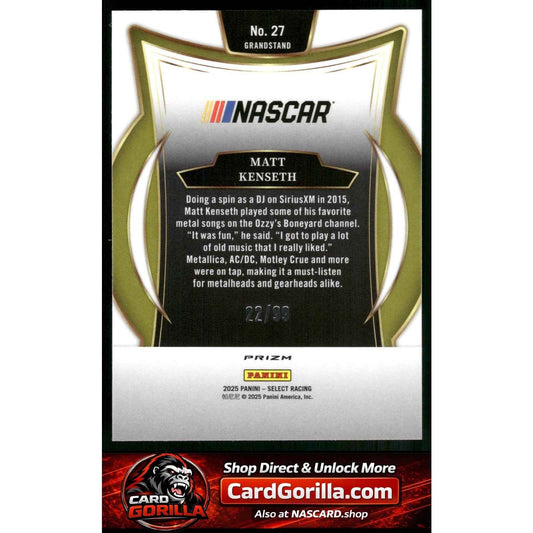 2025 Panini Select #27 Matt Kenseth White Prizms #/99