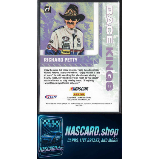 2025 Donruss #18 Richard Petty Race Kings Blue Xplosion #/49