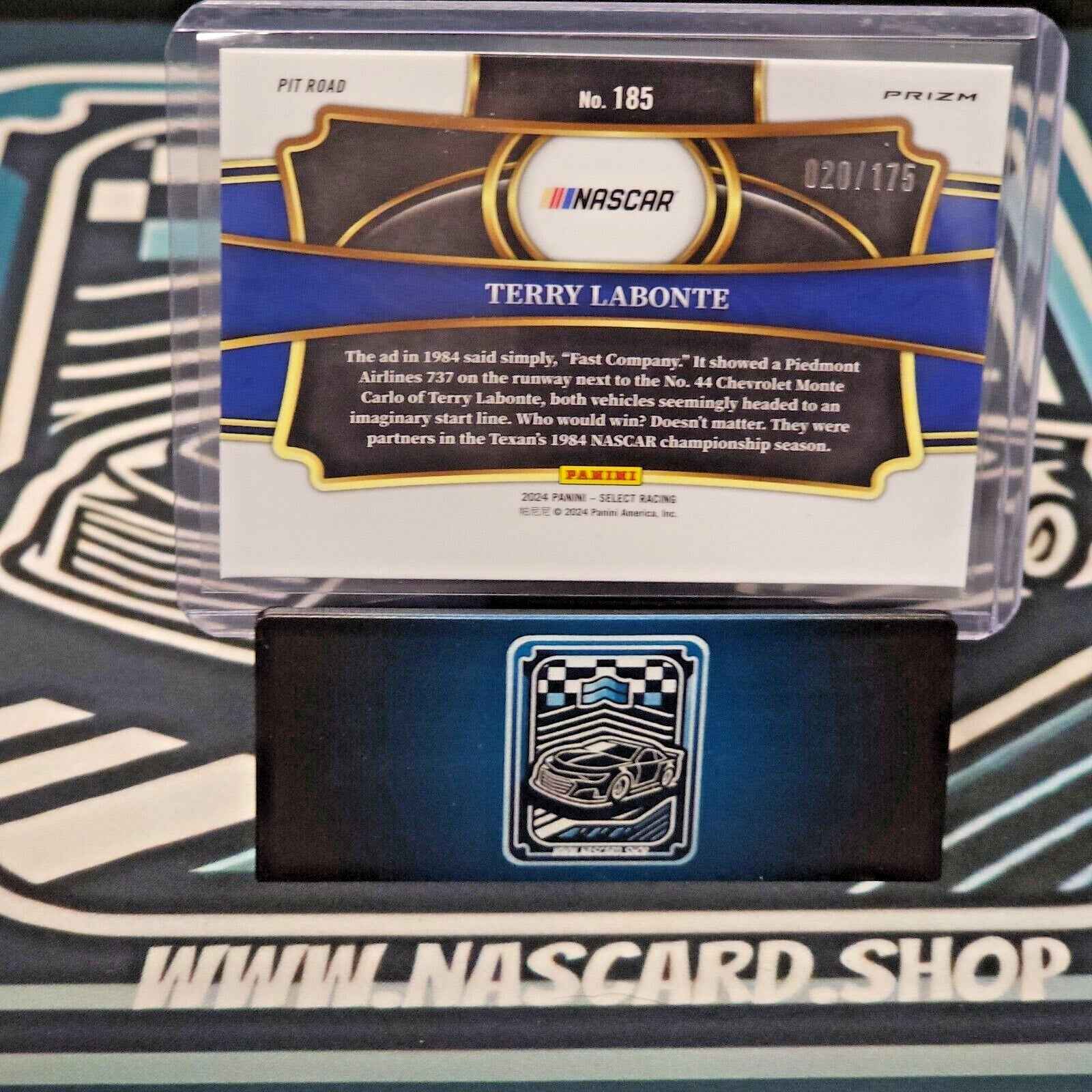 2024 Panini Select Racing Pit Road Blue Prizm #185 Terry Labonte 020/175 - NASCARD.shop