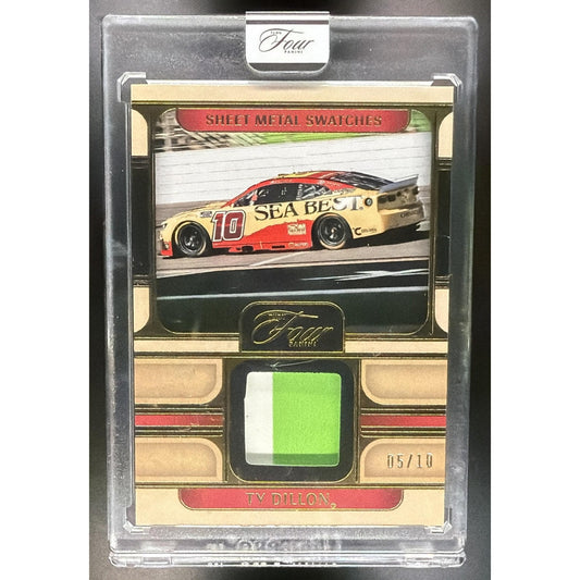 2026 Panini Turn Four Racing Ty Dillon #SM-TDL Sheet Metal Swatches Gold /10 MEM