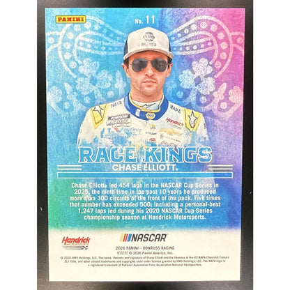 2026 Panini Donruss NASCAR Racing Chase Elliott Race Kings Carolina Blue Ice /99