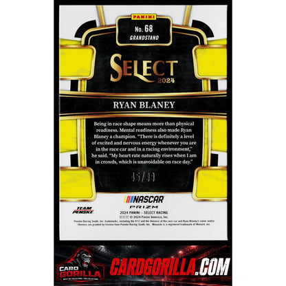 2024 Panini Select #68 Ryan Blaney White Prizms #/99