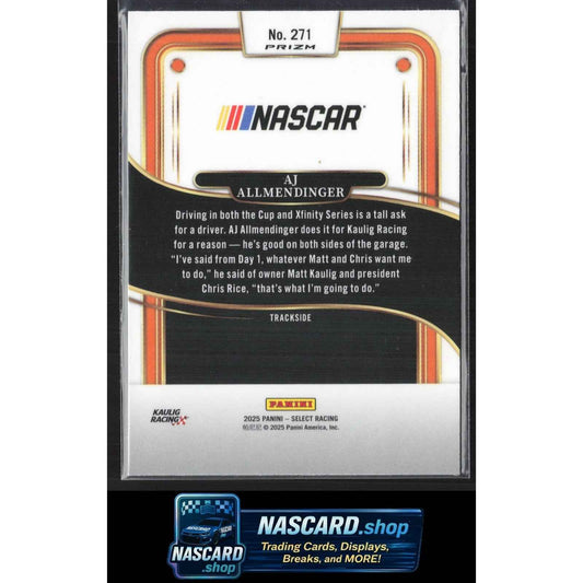 2025 Panini Select #271 AJ Allmendinger Silver NASCAR Logo
