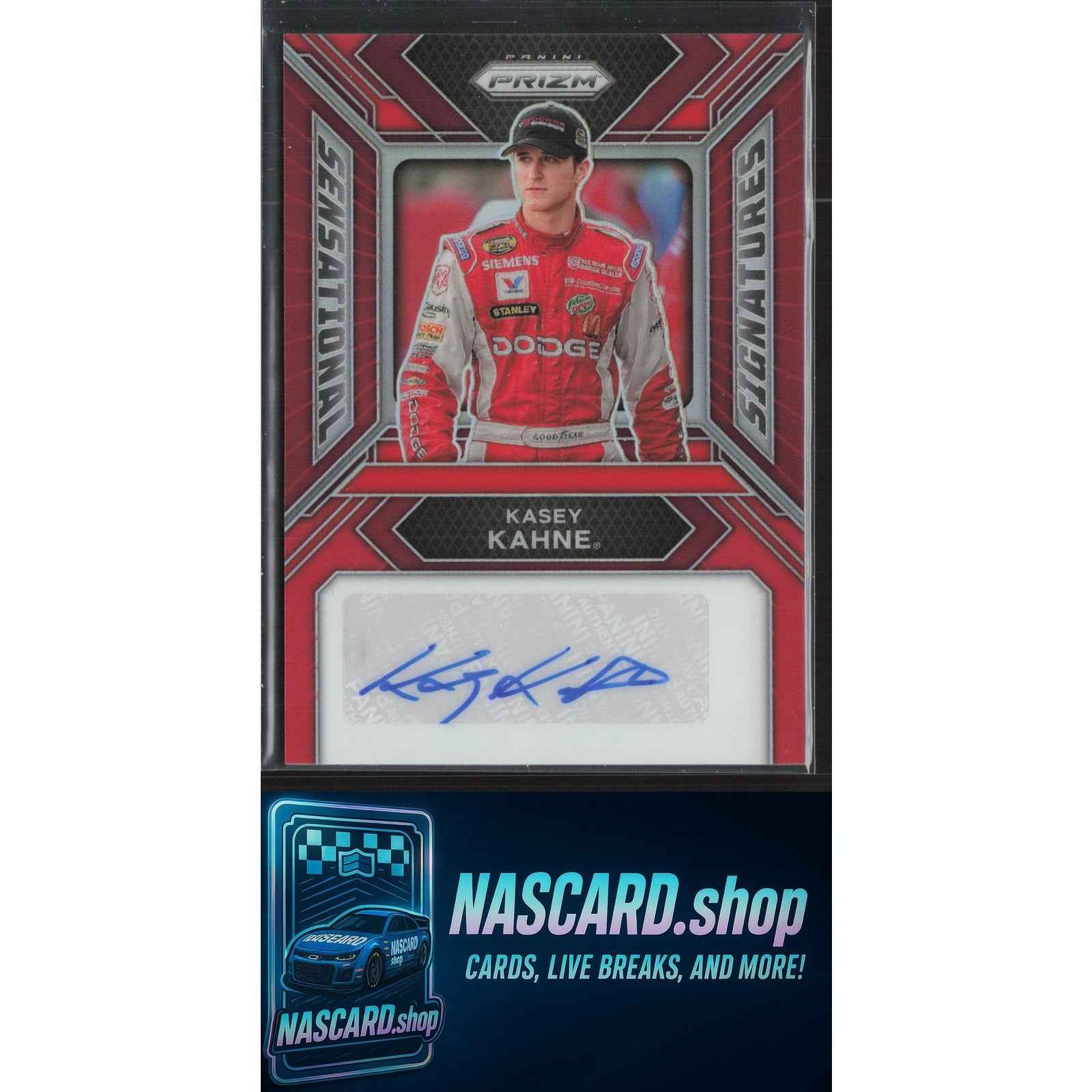 2024 Panini Prizm #SS-KKE Kasey Kahne Sensational Signatures Red #/99