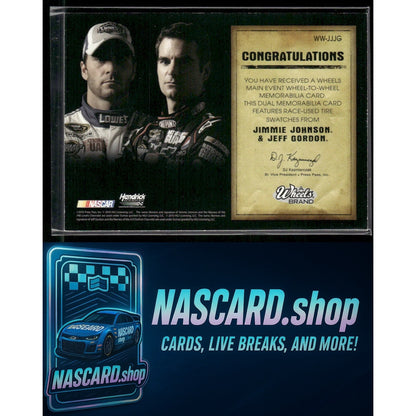 2010 Wheels Main Event Jimmie Johnson Jeff Gordon Wheel to Wheel Holofoil /10 - Card Gorilla