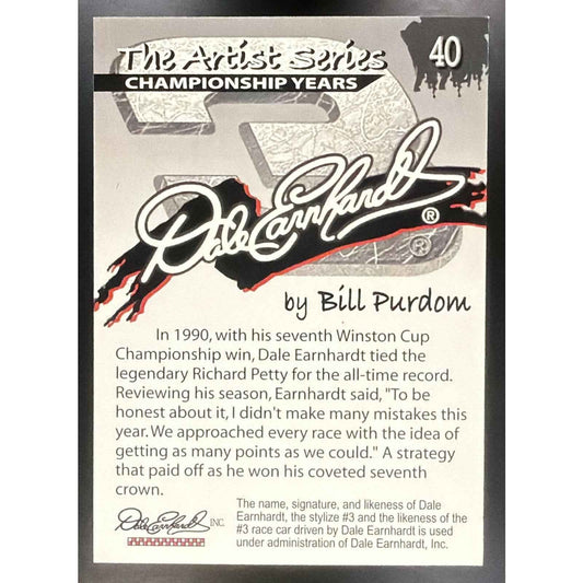 2002 Dale Earnhardt The Artist Series Bill Purdom #40 Championship Years