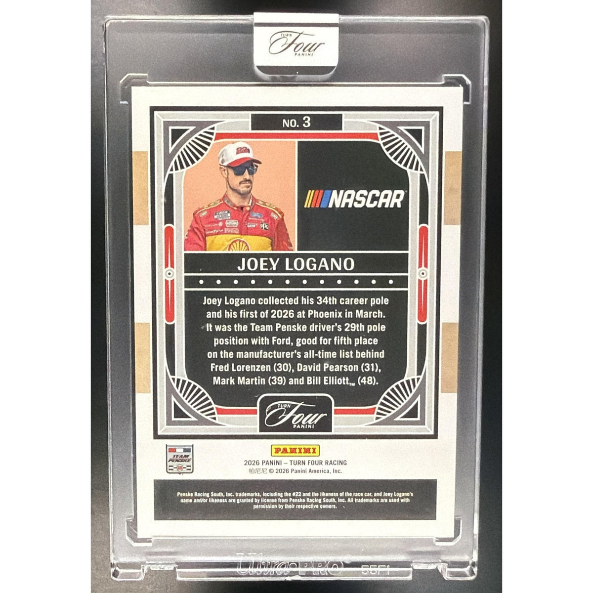 2026 Panini Turn Four Racing Joey Logano #3 32/65