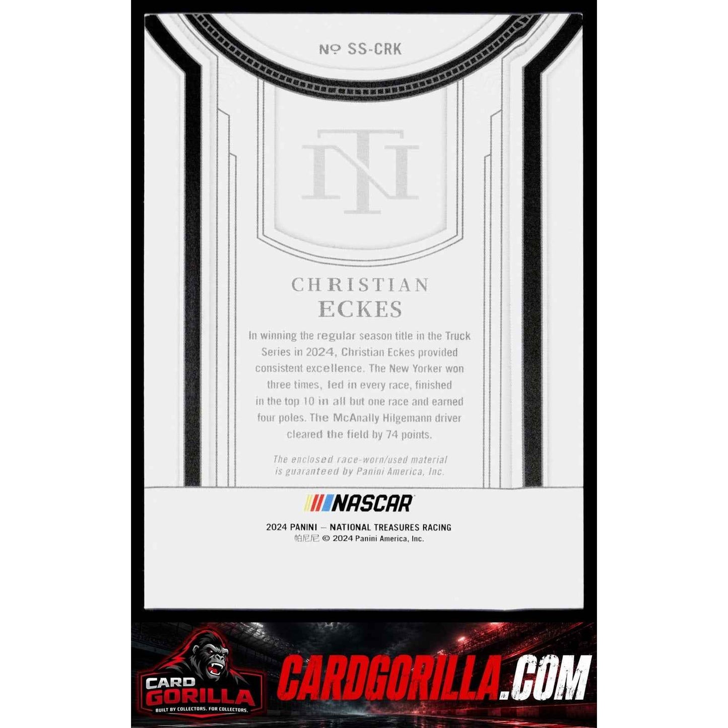 2024 Panini National Treasures Christian Eckes Silhouettes Holo Gold #/10