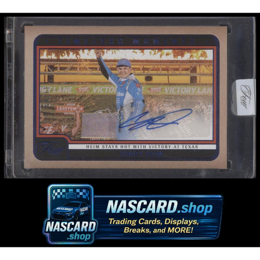 2025 Panini Turn Four #TM-CHM Corey Heim Timeless Moments Blue #/49