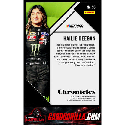 2020 Panini Chronicles #35 Hailie Deegan Blue #/199 RC