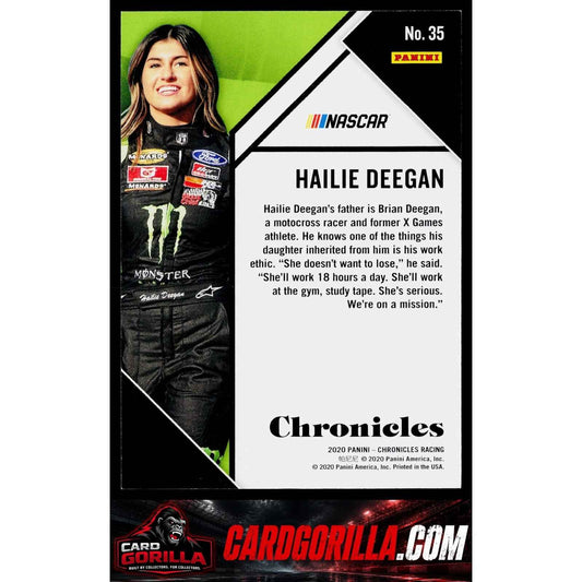 2020 Panini Chronicles #35 Hailie Deegan Blue #/199 RC