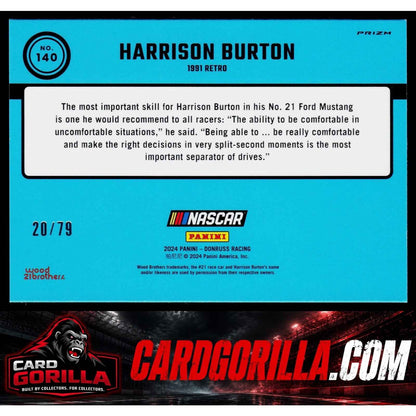 2024 Donruss #140 Harrison Burton Optic Pink Velocity #/79