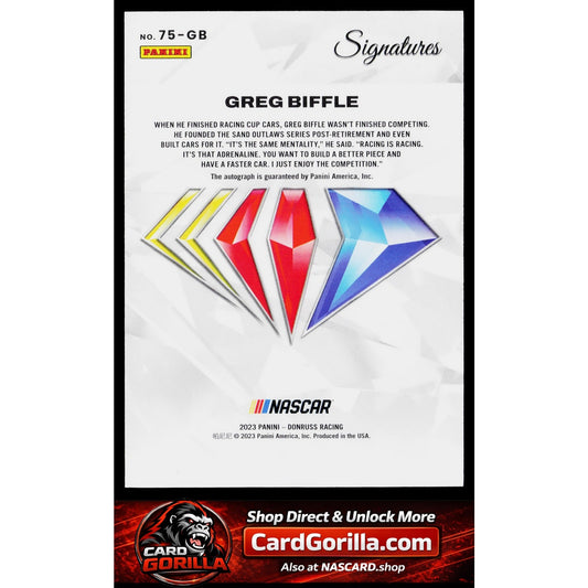 2023 Panini Prime #75-GB Greg Biffle NASCAR 75th Anniversary Signatures