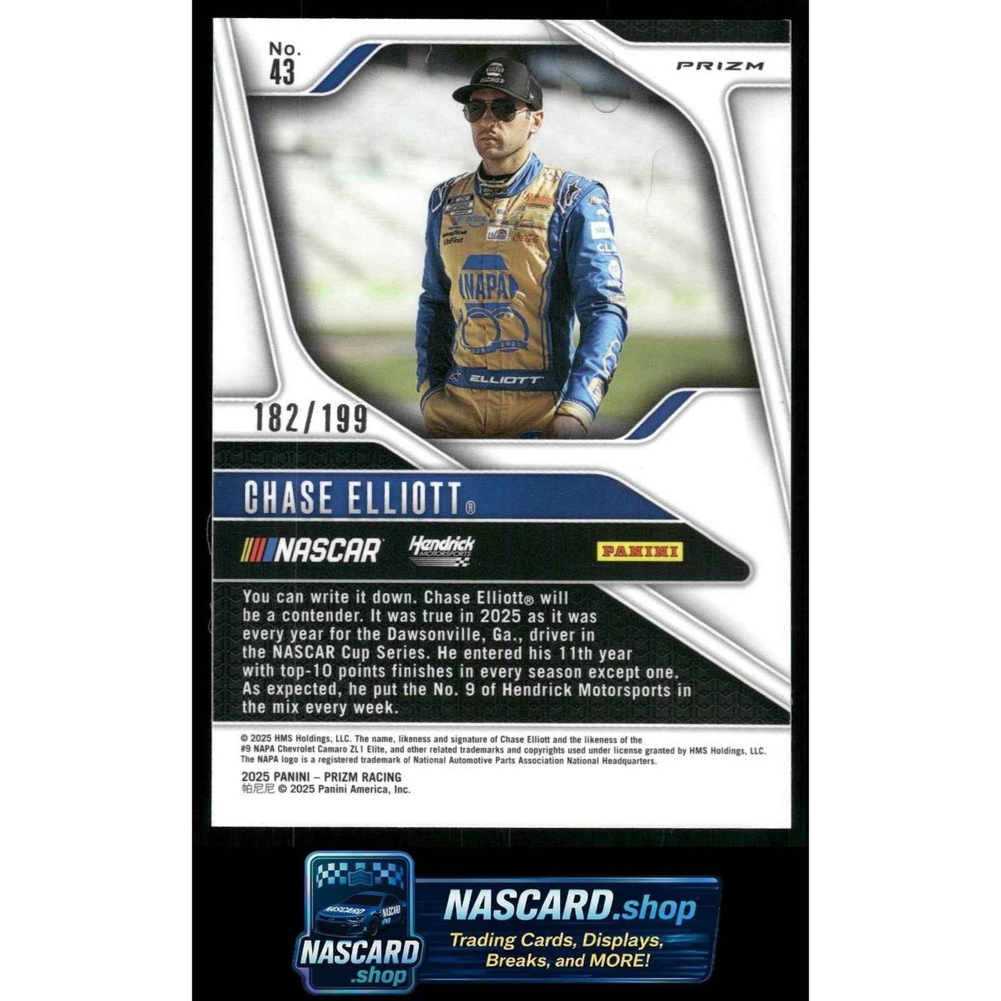 2025 Panini Prizm #43 Chase Elliott Blue #/199