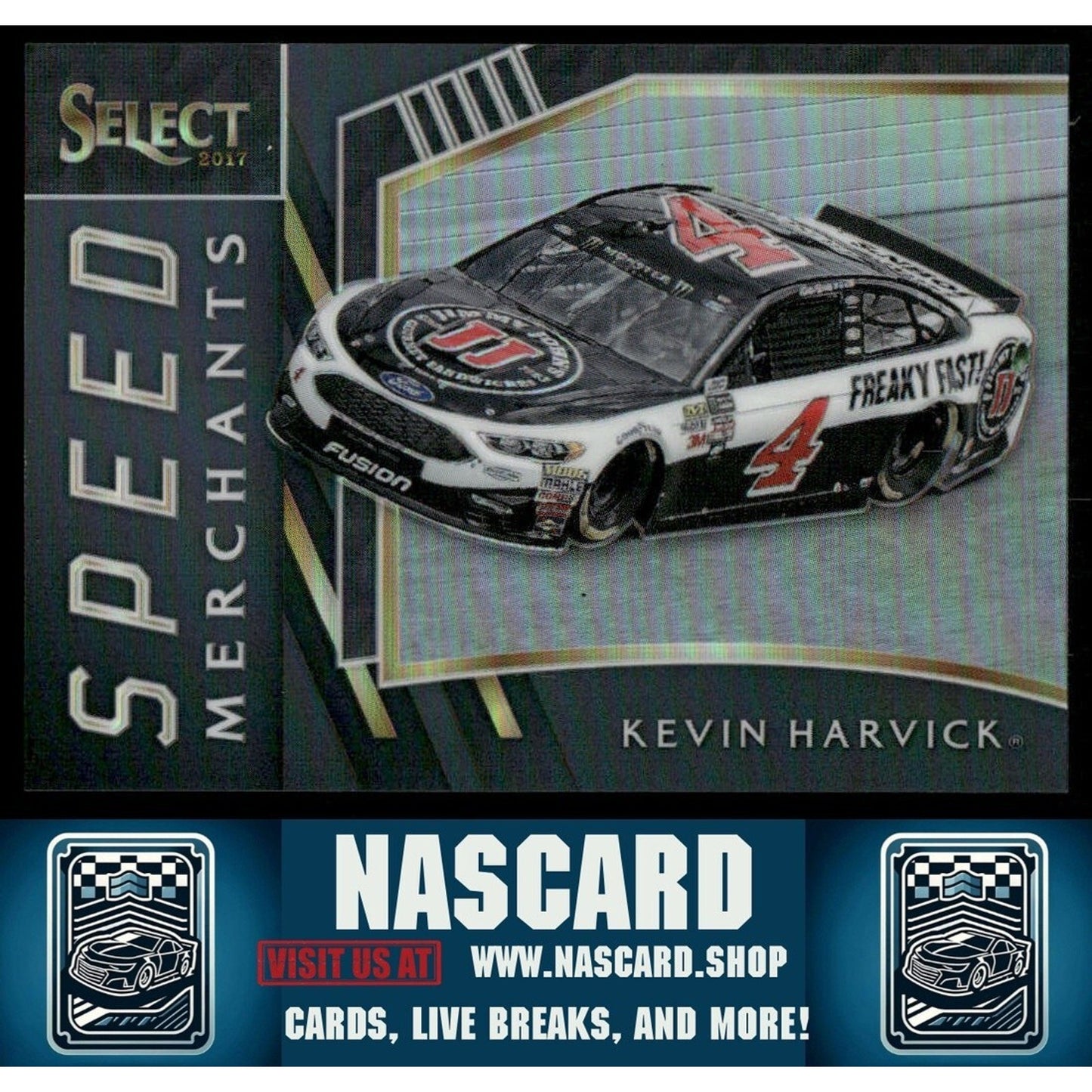 2017 Panini Select - Speed Merchants Black Prizm Kevin Harvick #S15 3/3 - NASCARD.shop