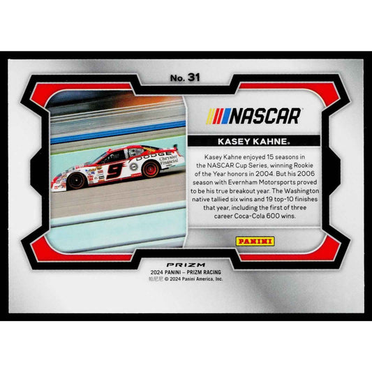 2024 Panini Prizm #31 Kasey Kahne White Sparkle