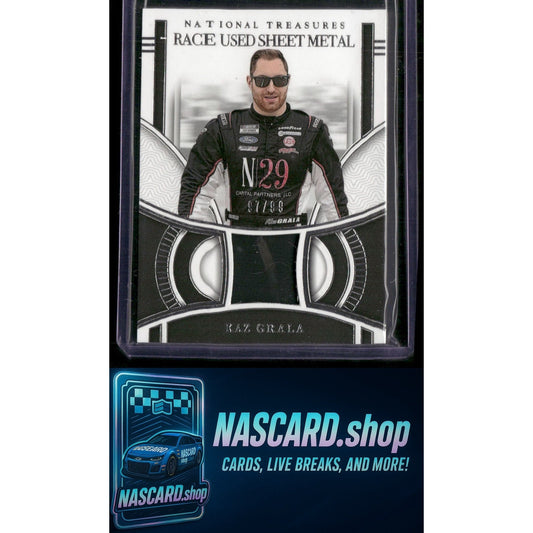 2024 Panini National Treasures #RUS-KAZ Kaz Grala Race Used Sheet Metal #/99 - NASCARD.shop
