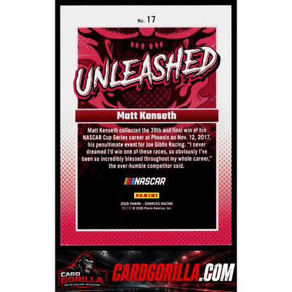 2026 Donruss #17 Matt Kenseth Unleashed Diamond Plate #/199