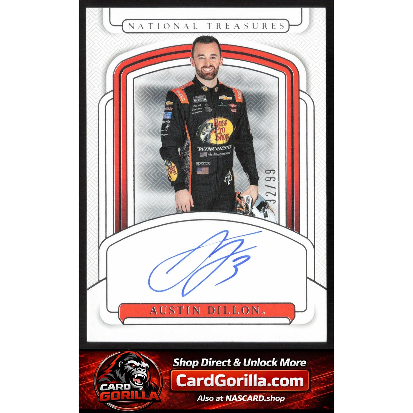 2025 Panini National Treasures #S-ADN Austin Dillon Signatures #/99