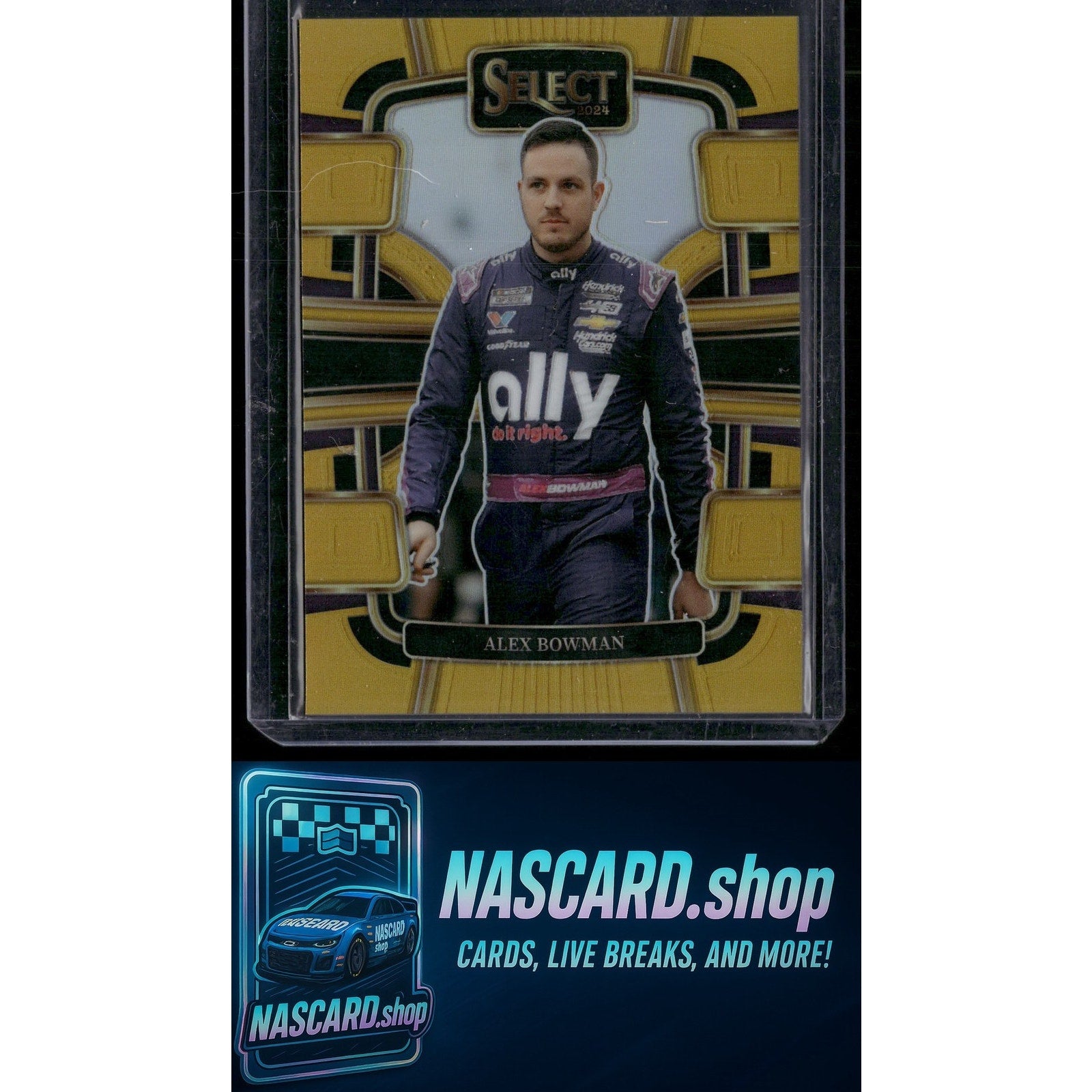 2024 Panini Select Grandstand #80 Alex Bowman Gold Prizms #/10 - NASCARD.shop