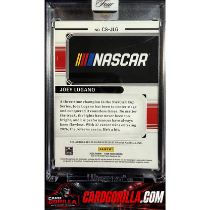 2026 Panini Turn Four #CS-JLG Joey Logano Center Stage Signatures Red #/15