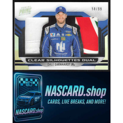2019 Panini Prime #CSD-JR Dale Earnhardt Jr. Clear Silhouettes Dual #/99