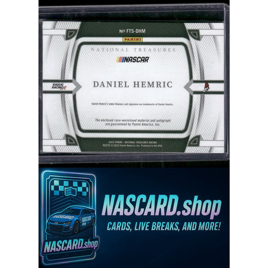 2023 National Treasures Daniel Hemric Firesuit Treasures Signatures Green #/5 - NASCARD.shop