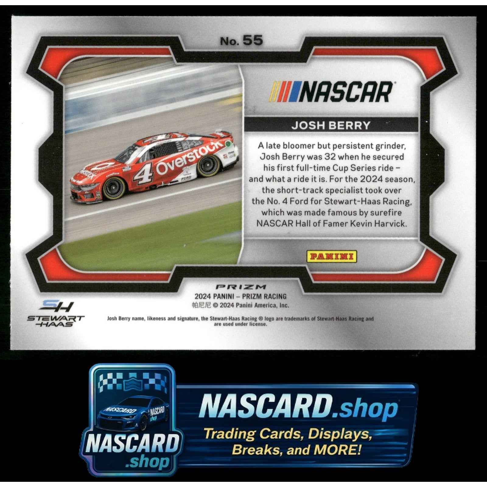 2024 Panini Prizm #55 Josh Berry White Sparkle