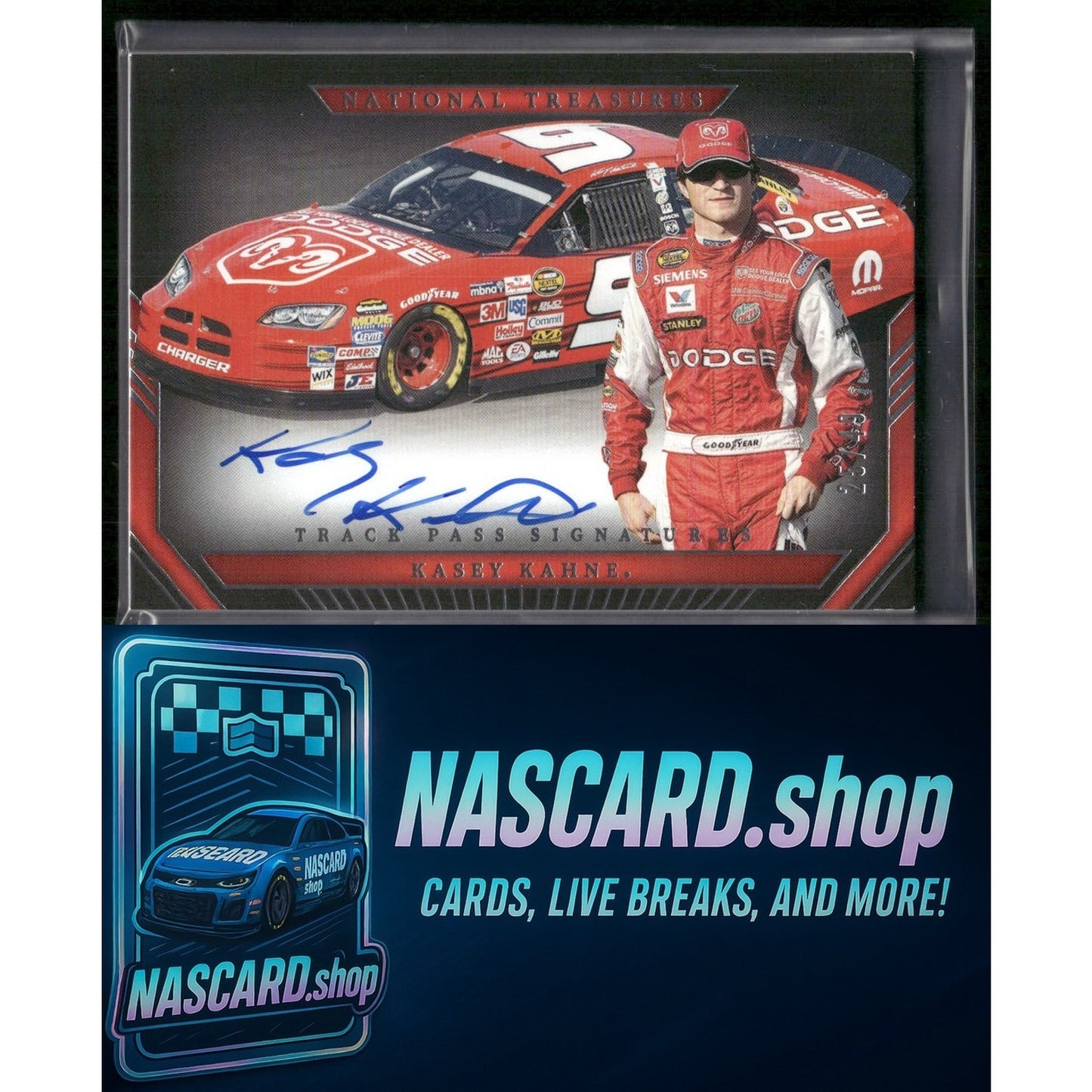 2024 Panini National Treasures #TPS-KKN Kasey Kahne Track Pass Signatures #/49