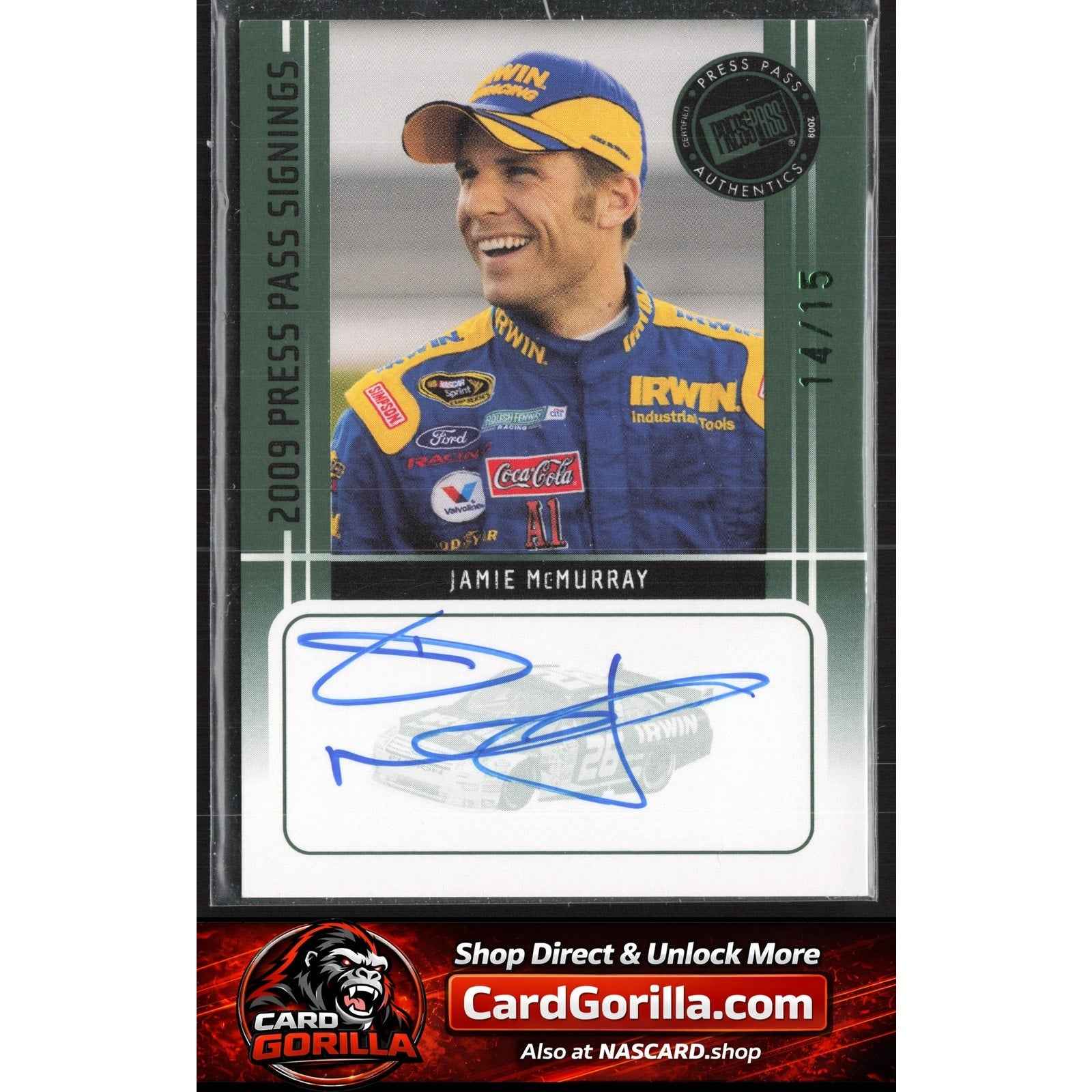 2009 Press Pass #NNO Jamie McMurray Signings Green #/15