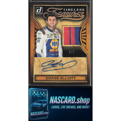 2020 Donruss Chase Elliott Timeless Treasures Material Signatures Holo Gold #9/9