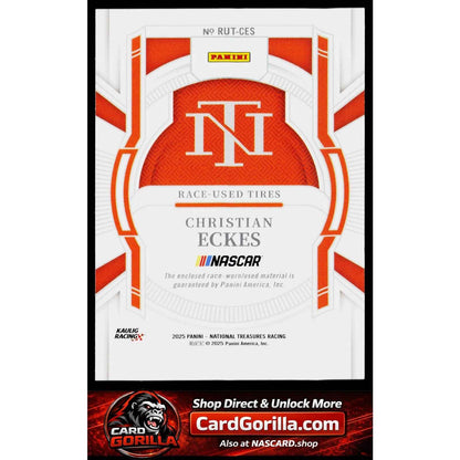 2025 Panini National Treasures #RUT-CES Christian Eckes Race Used Tires #/99