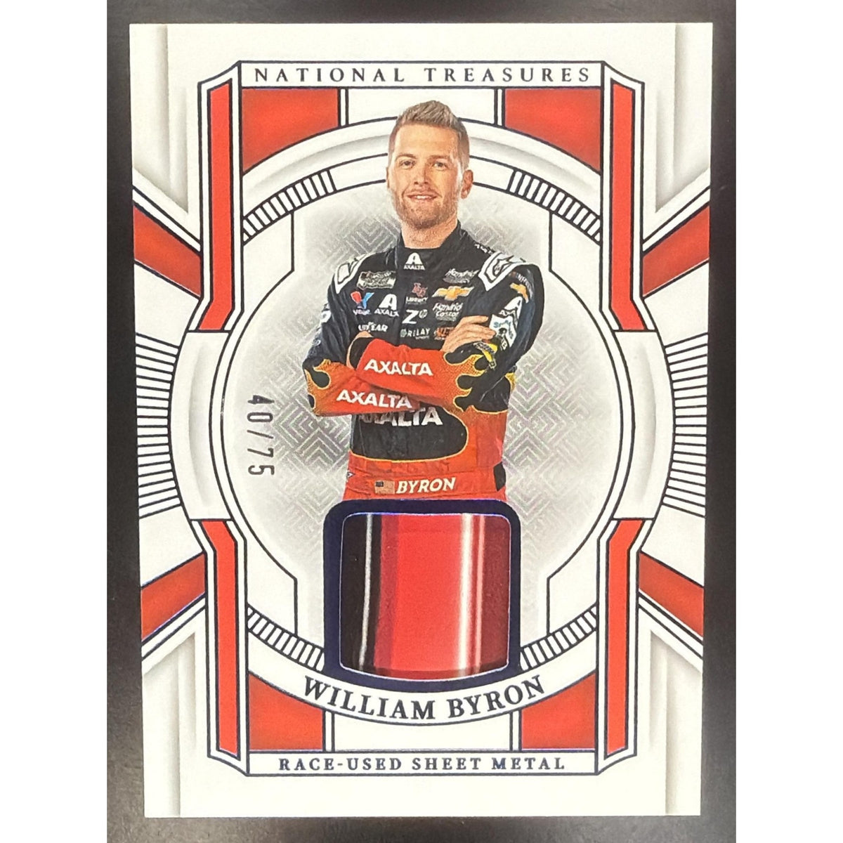 2024 Panini National Treasures William Byron Race Used Sheet Metal Blue /75