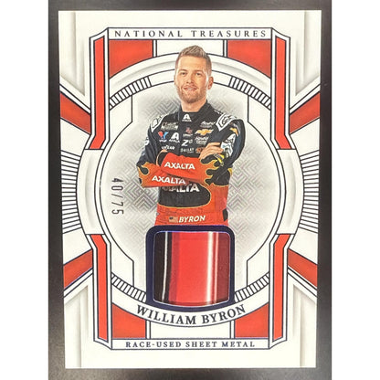 2024 Panini National Treasures William Byron Race Used Sheet Metal Blue /75