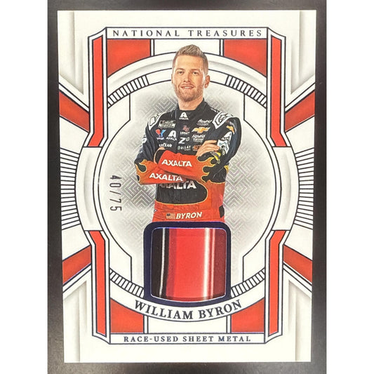 2024 Panini National Treasures William Byron Race Used Sheet Metal Blue /75
