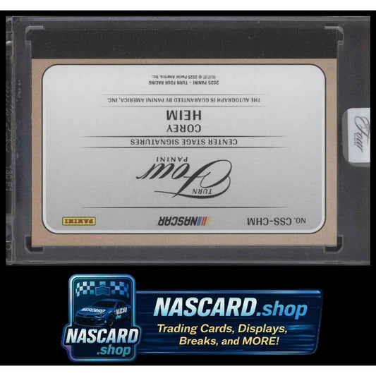 2025 Panini Turn Four #CSS-CHM Corey Heim Center Stage Signatures #/99