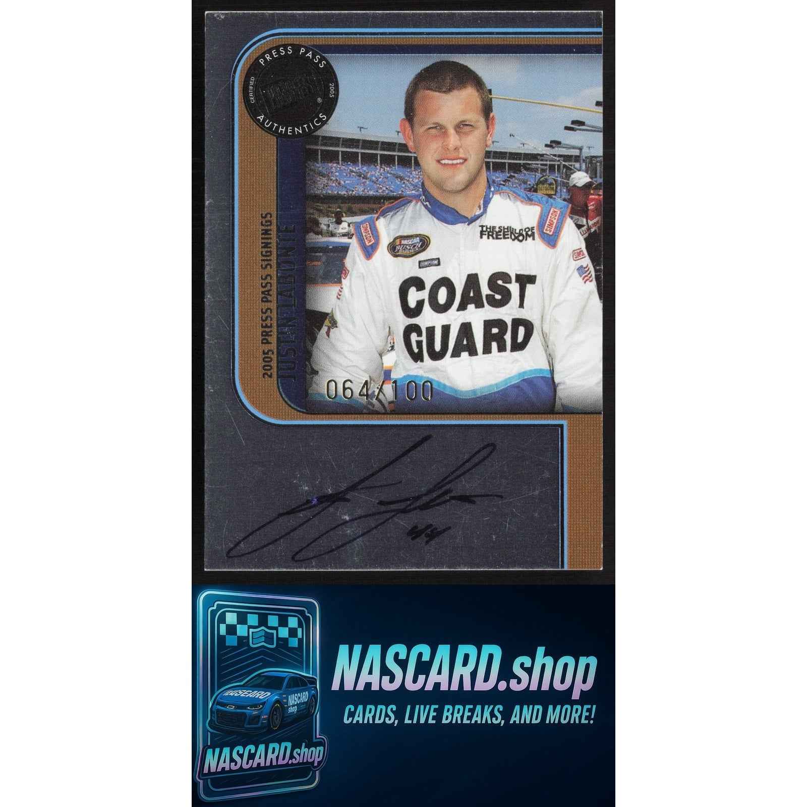 2005 Press Pass #NNO Justin Labonte Signings Platinum #/100