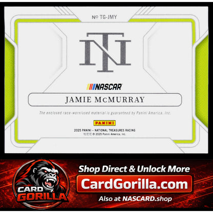 2025 Panini National Treasures #TG-JMY Jamie McMurray Track Gear Blue #/75