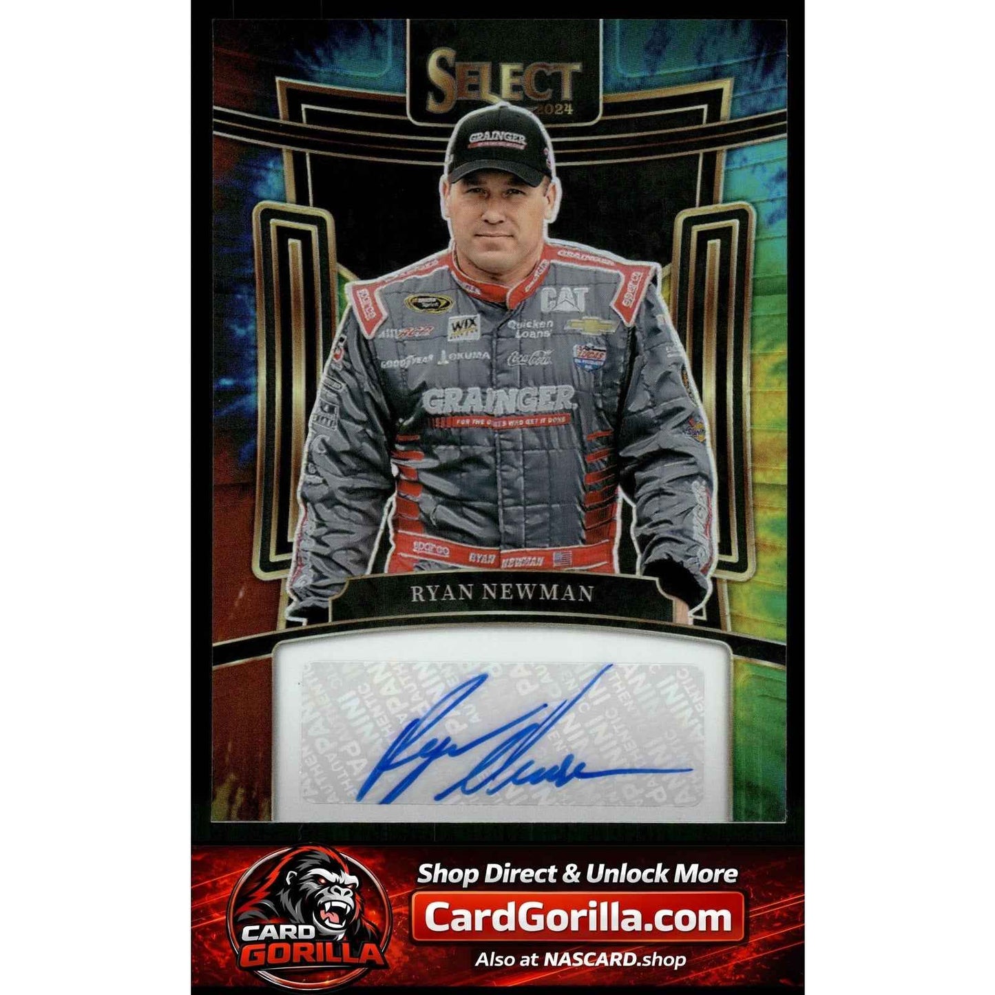 2024 Panini Select #S-RNM Ryan Newman Signatures Tie-Dye Prizms #/25