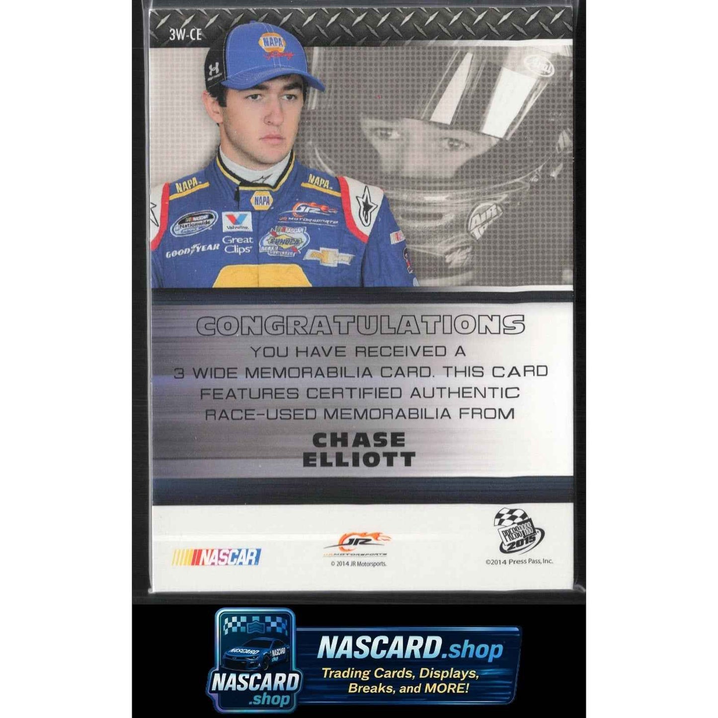 2015 Press Pass #3W-CE Chase Elliott 3-Wide Green #/10