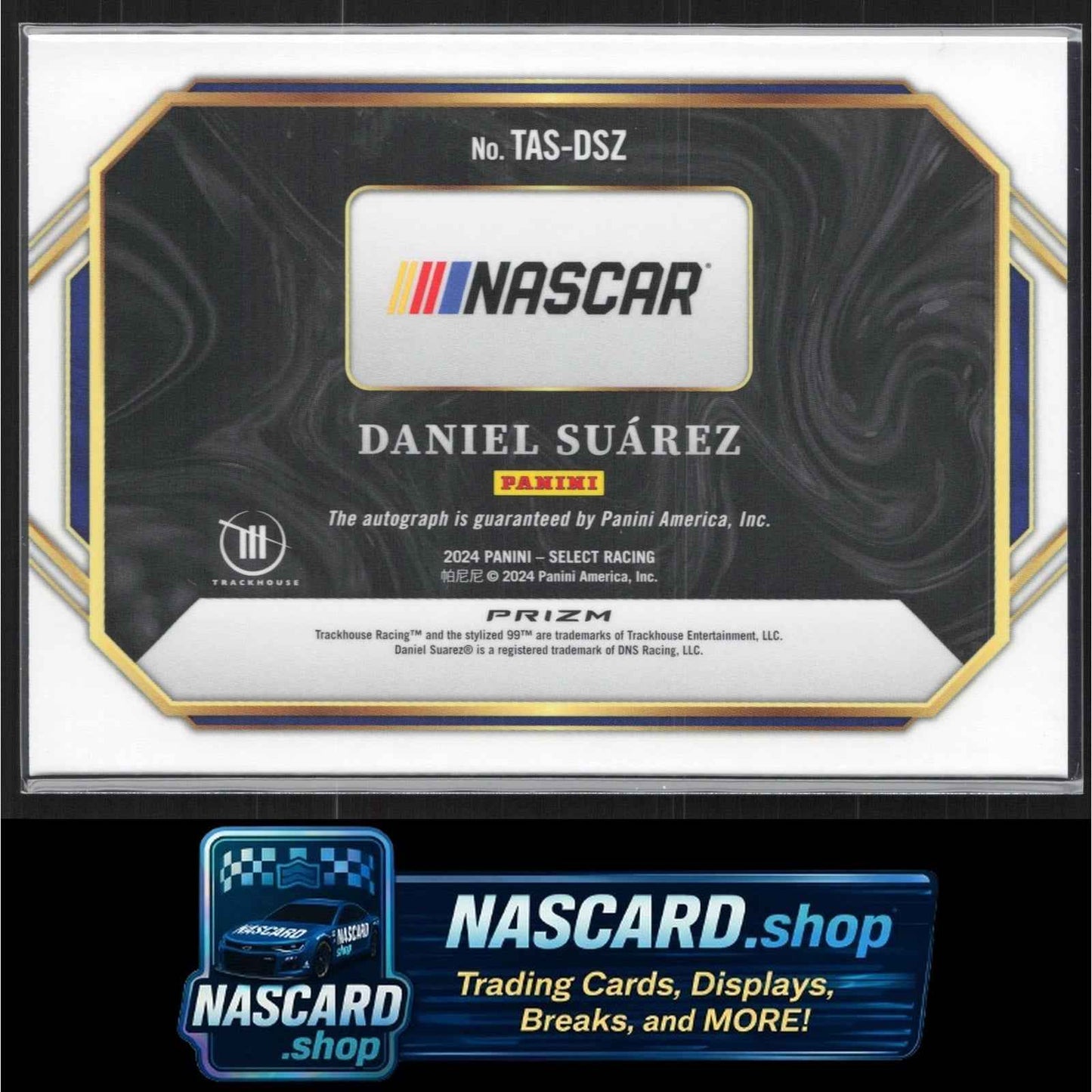 2024 Panini Select #TAS-DSZ Daniel Suarez Trackside Action Signatures