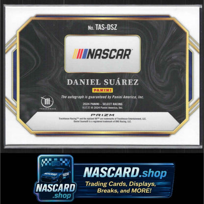 2024 Panini Select #TAS-DSZ Daniel Suarez Trackside Action Signatures