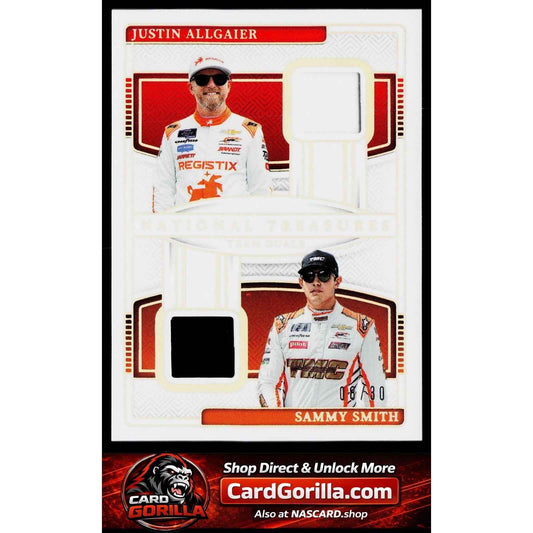 2025 National Treasures Sammy Smith Justin Allgaier Team Duals Holo Silver #/30