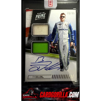 2019 Panini Prime #DMA-TY Ty Dillon Dual Materials Autographs #/99
