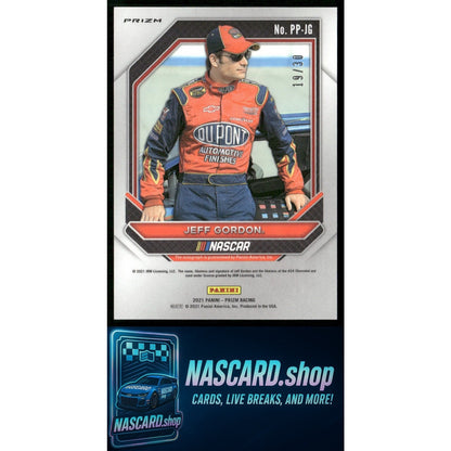 2021 Panini Prizm Jeff Gordon Patented Penmanship Carolina Blue Scope #/30 - Card Gorilla
