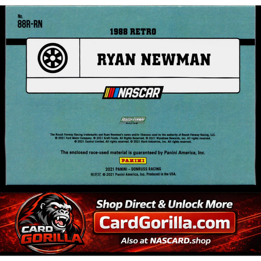 2021 Donruss #88R-RN Ryan Newman Retro 1988 Relics Red #/250