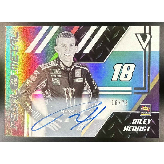 2020 Panini Chronicles Riley Herbst #23 Pedal to the Metal Auto 16/75 RC
